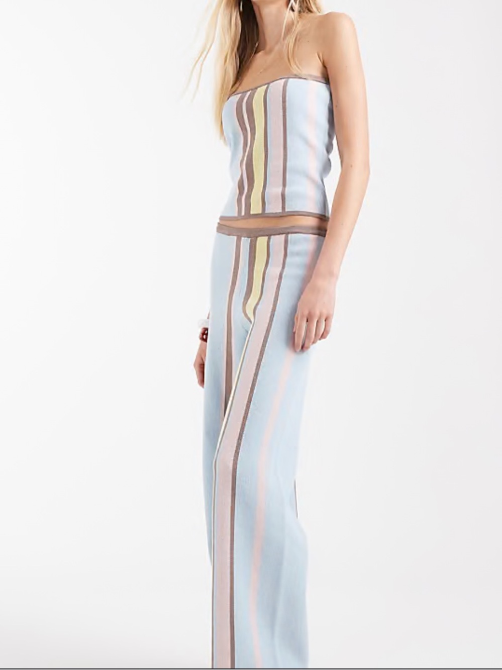 ASOS Striped Set in Pastel Blue